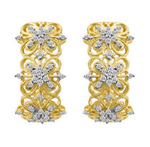 .50 ct. t.w. Diamond Milgrain Hoop Earrings in 14k Yellow Gold (H-I, I1)