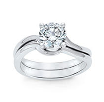 1.30 ct. Round Brilliant Lab-Grown Diamond Solitaire Ring Set in 18K White Gold (H,VVS2)