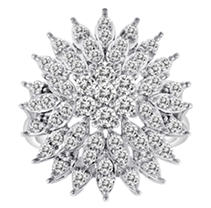 1.5 ct. t.w. Floral Design Diamond Ring in 14k White Gold (H-I, I1)