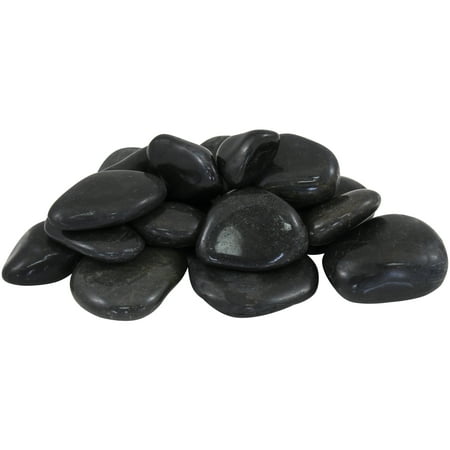 0.25 cu. ft. 1 in. to 2 in. 20 lbs. Black Super Polished Pebbles (54-Pack Pallet)