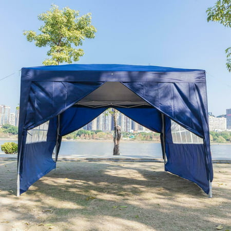Blue 10x10 Outdoor EZ POP UP Tent Gazebo Wedding Party Canopy Shelter W/4 Side