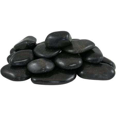 0.25 cu. ft. 2 in. to 3 in. 20 lbs. Black Super Polished Pebbles (54-Pack Pallet)