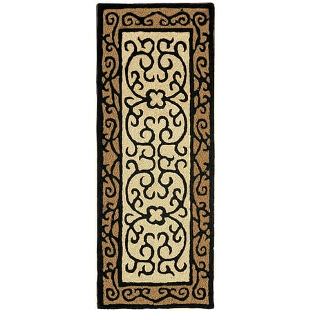 1.75' x 4.5' Frontgate Gold and Black Rectangular Area Throw Rug