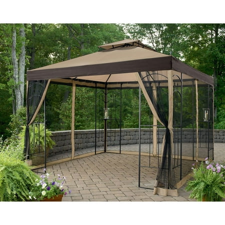 Garden Winds Replacement Canopy Top and Mosquito Netting for the Winslow Arrow Gazebo, Athena Gazebo, and Double Arch Gazebo, Riplock 350