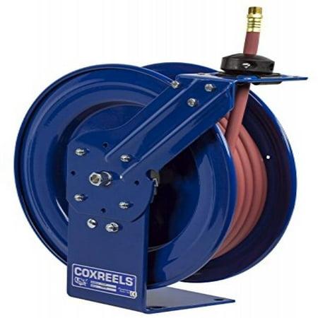 Coxreels P-LP-135 Low Pressure Retractable Air/Water Hose Reel: 1/4" I.D., 35' Hose Capacity, with hose, 300 PSI, Made in USA