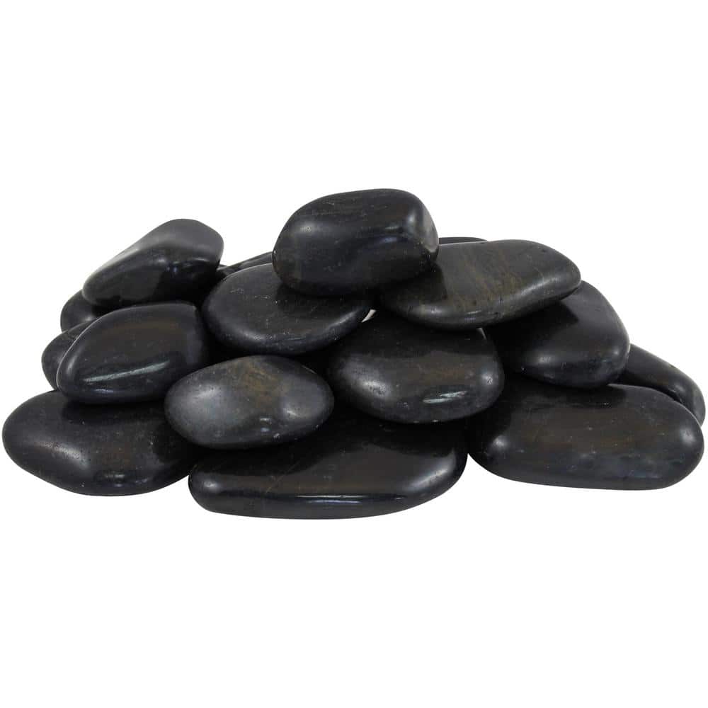 Rain Forest 0.4 cu. ft., 2 in. to 3 in. Black Super Polished Pebbles (54-Pack Pallet)