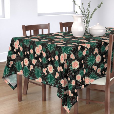 Tablecloth Soothing Succulents Dotted Boho Cacti Aloe Cactus Cotton Sateen