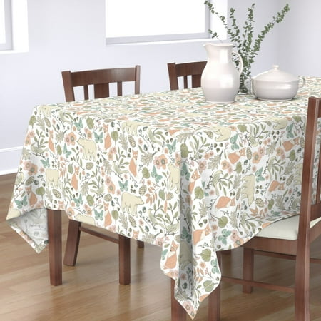 Tablecloth Autumn Fox Bear Bird Butterfly Moth Woodland Cotton Sateen