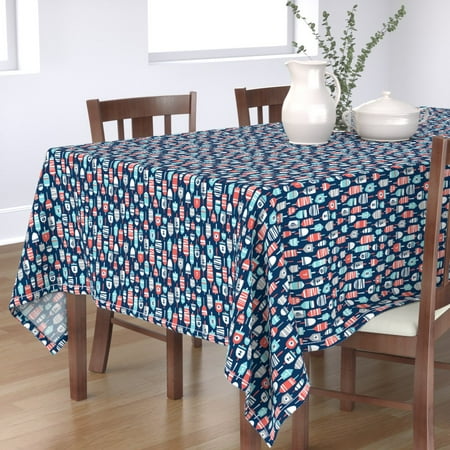 Tablecloth Sailors Buoys Beach Seaside Colour Sea Ocean Sailing Cotton Sateen