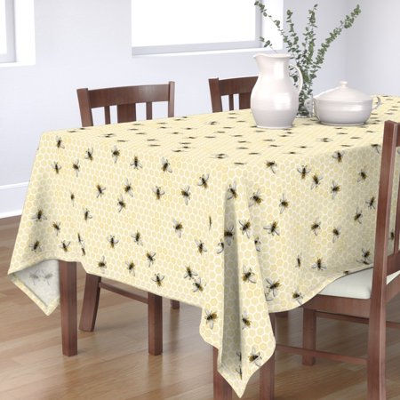 Tablecloth Hive Honeycomb Yellow Beehive Beekeeping Bee Farming Cotton Sateen