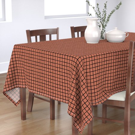 Tablecloth Grid Raster Geometric Abstract Scandinavian Autumn Fall Cotton Sateen