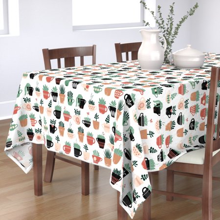 Tablecloth Windowsill Succulents Boho Succulent Modern Cotton Sateen