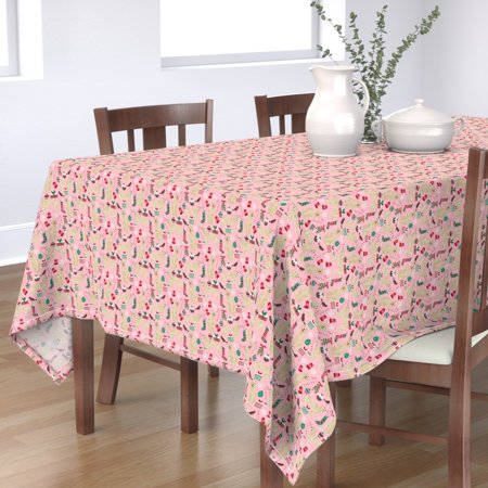 Tablecloth Golden Retriever Dog Dogs Xmas Holiday Christmas Golden Cotton Sateen