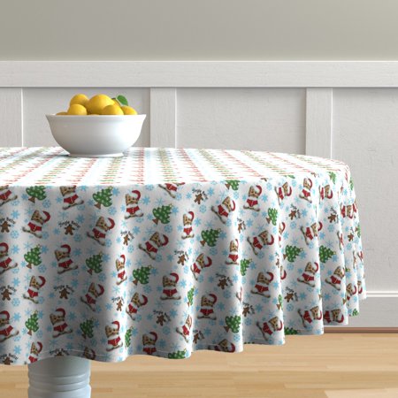 Round Tablecloth Yorkie Yorkshire Dog Pet Cookie Tree Catia Cho Cotton Sateen