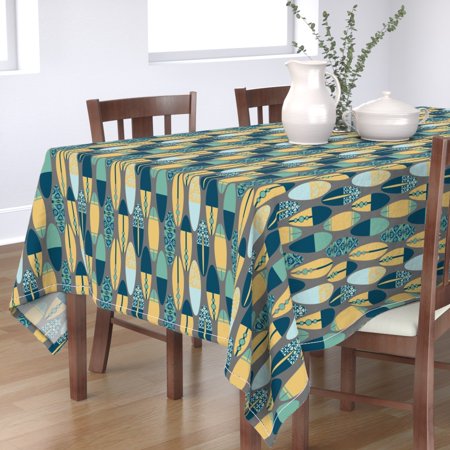 Tablecloth Surfboard Hawaiian Surfing Beach Decorative Hawaii Cotton Sateen