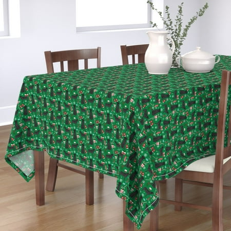 Tablecloth Labrador Black Lab Dog Dog Christmas Christmas Cotton Sateen