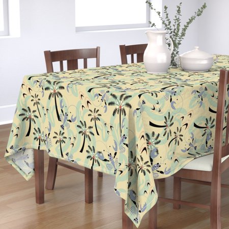 Tablecloth Lobster Tropical Beach Retro Lobsters Seashore Ocean Cotton Sateen