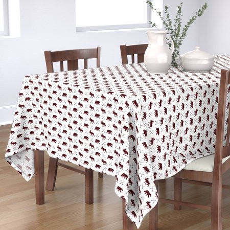 Tablecloth Moose + Bear Plaid Arrow Lumberjack Buffalo Woodland Cotton Sateen