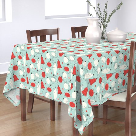 Tablecloth Holidays Decorations Baubles Ornaments Christmas Cotton Sateen