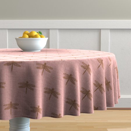 Round Tablecloth Dragonflies Dragon Flies Insects Erin Kendal Cotton Sateen