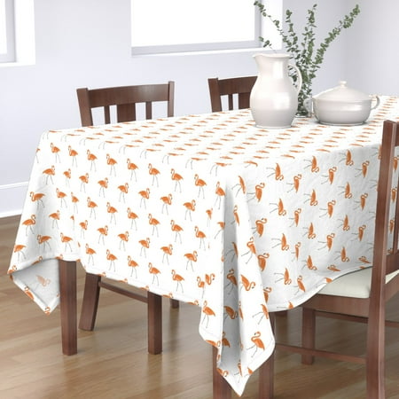 Tablecloth Flamingos Pink Tropical Birds Retro Safari Africa Bird Cotton Sateen