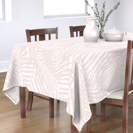 Tablecloth Blush Tropical Palm Leaves Botanical Jungle Abstract Cotton Sateen