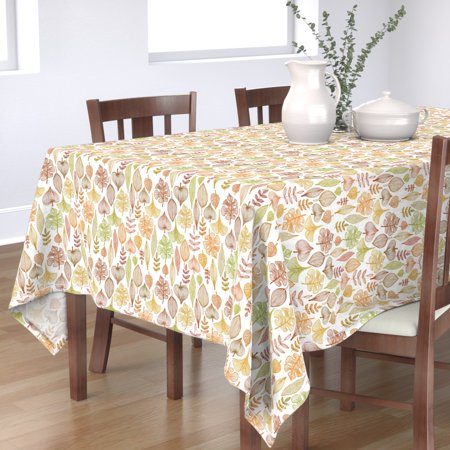 Tablecloth Leaves Autumn Foliage Forest Nature Trees Cotton Sateen