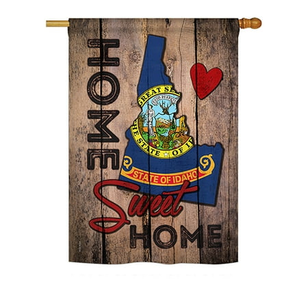 Ornament Collection - State Idaho Home Sweet Home Americana - Everyday States Impressions Decorative Vertical House Flag 28" x 40" Printed In USA