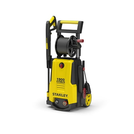 Stanley 1900 PSI Electric Pressure Washer, Spray Gun, Wand, 20 Foot High Pressure Hose, 35 Foot Power Cord, Detergent Tank & Hose Reel