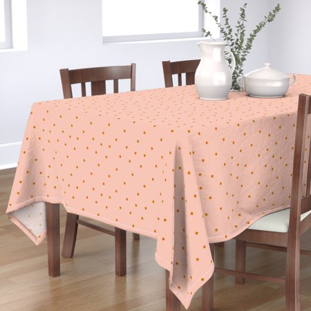 Tablecloth Dot Polka Peach Baby Nursery Cotton Sateen