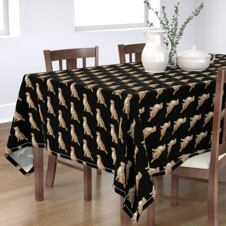 Tablecloth Golden Retriever Dog Breed Beige Black Pet Animal Cotton Sateen