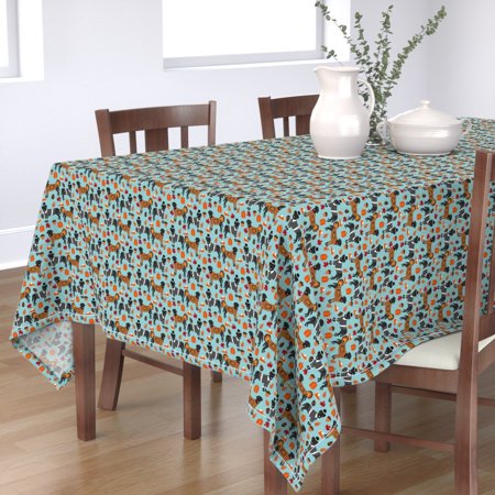 Tablecloth Thanksgiving Dog Dogs Black Lab Labrador Labrador Cotton Sateen