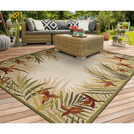 Couristan Covington Tropic Gardens Rug, Sand/Multi-Colored