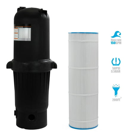 XtremepowerUS 200 sq ft Pool Cartridge Filter In-Ground Swimming Pool Spa Pool Filter System 200 Square Foot