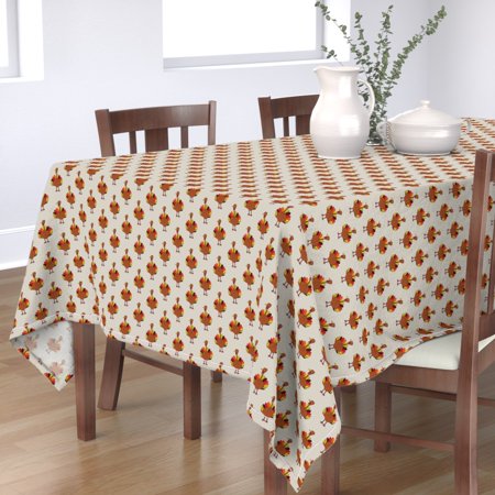 Tablecloth Turkey Holiday Thanksgiving Cute Turkey Little Arrow Cotton Sateen