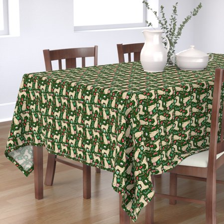 Tablecloth Golden Retriever Dog Christmas Dogs Retrievers Pet Cotton Sateen