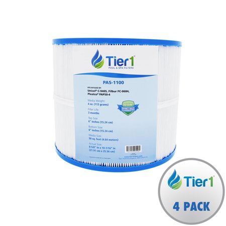 Tier1 Replacement for R173213 Predator 50 Pentair Clean and Clear, Pleatco PAP50-4, Filbur FC-0684, Unicel C-9405 Pool and Spa Filter Cartridge 4 Pack