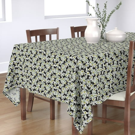 Tablecloth Goat Flower Floral Nature Animal Plant Leaves Cotton Sateen