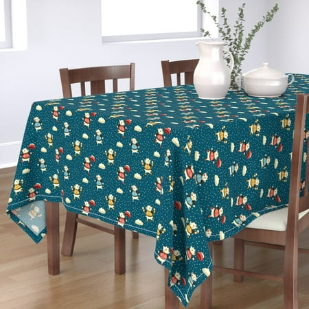 Tablecloth Polar Bears Snow Cream Winter Bear Kawaii Animal Cotton Sateen