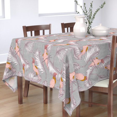 Tablecloth Bird Jungle Tropical Animal Leaves Geometric Modern Cotton Sateen