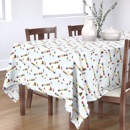 Tablecloth Christmas Holiday Winter Sports Winter Chalet Cotton Sateen