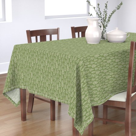 Tablecloth Green Woods Woodland Nursery Decor Trees Forest Gender Cotton Sateen