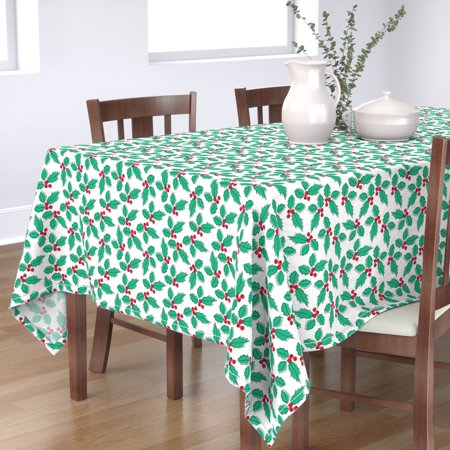 Tablecloth Holly Holly Leaves Christmas Foliage Christmas Leaves Cotton Sateen