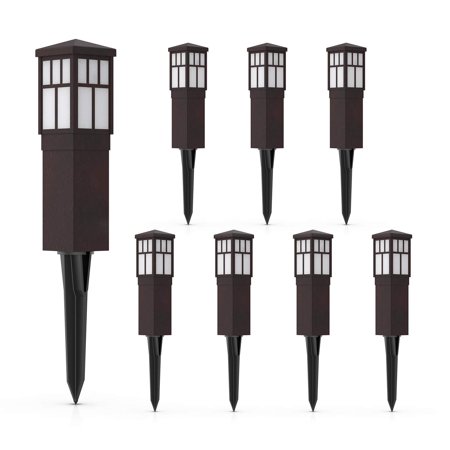 Malibu Mission Collection LED Bollard Pathway Light LED Low Voltage Landscape Lighting Square Bollard Pathway Decoration Garden Stake Light for Outdoor Outside Garden Driveway Patio Yard Pathway 8419-