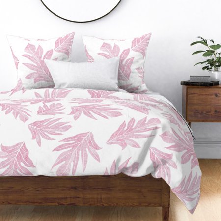 Tropical Leaf Nature Hawaiian Fruit Plant Jumbo Sateen Duvet Cover by Roostery