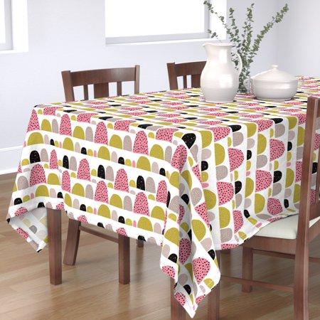 Tablecloth Mid Century Mod Gumdrops Abstract Dots Girls Room Cotton Sateen