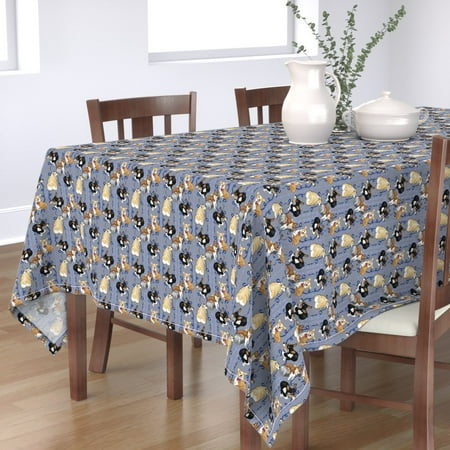 Tablecloth Corgi Welsh Dog Breed Scattered Pet Animal Dogs Puppy Cotton Sateen