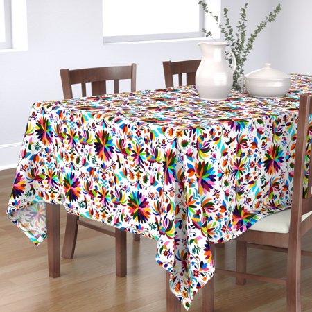 Tablecloth Rainbow Floral Otomi Is My Name Mexican Bugs Cotton Sateen