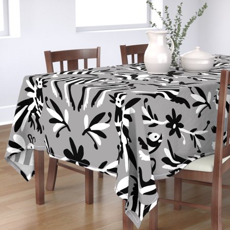 Tablecloth Striped Animals Black And White Mexican Otomi Animals Cotton Sateen