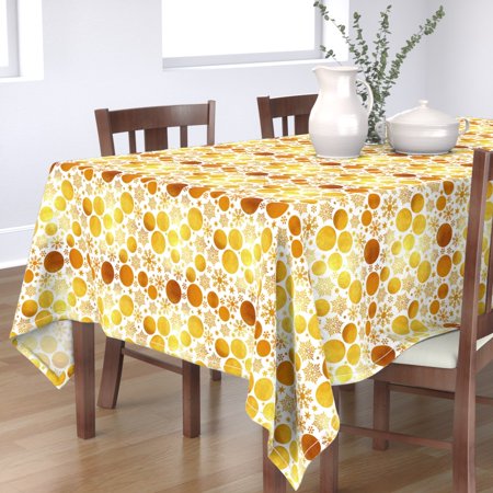 Tablecloth Gold Golden Snowflakes Winter Mod Christmas Holidays Cotton Sateen